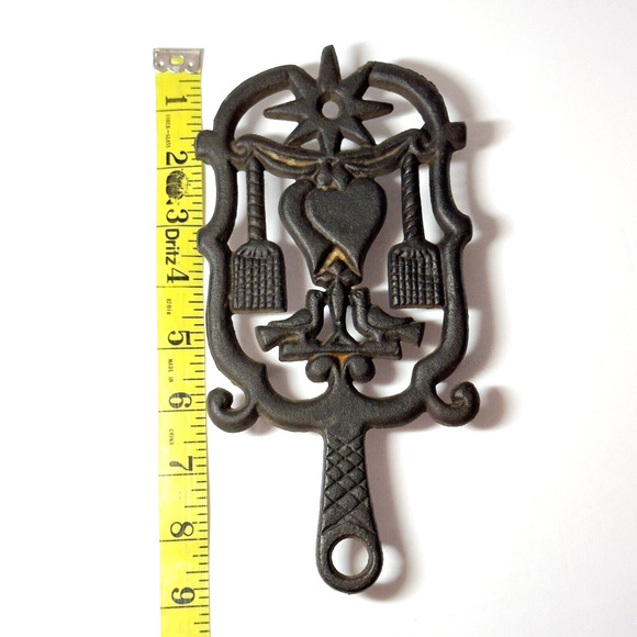 Vintage Black Cast Iron Footed Trivets Lot of 4 Wall Decor Farmhouse Rustic - Picture 14 of 16